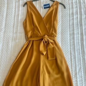 Gold Cropped Jumpsuit